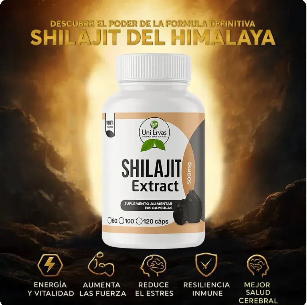 Energía Diaria, Potencia Física y Bienestar Total | Shilajit Máxima Pureza – 500 mg 120 capsulas