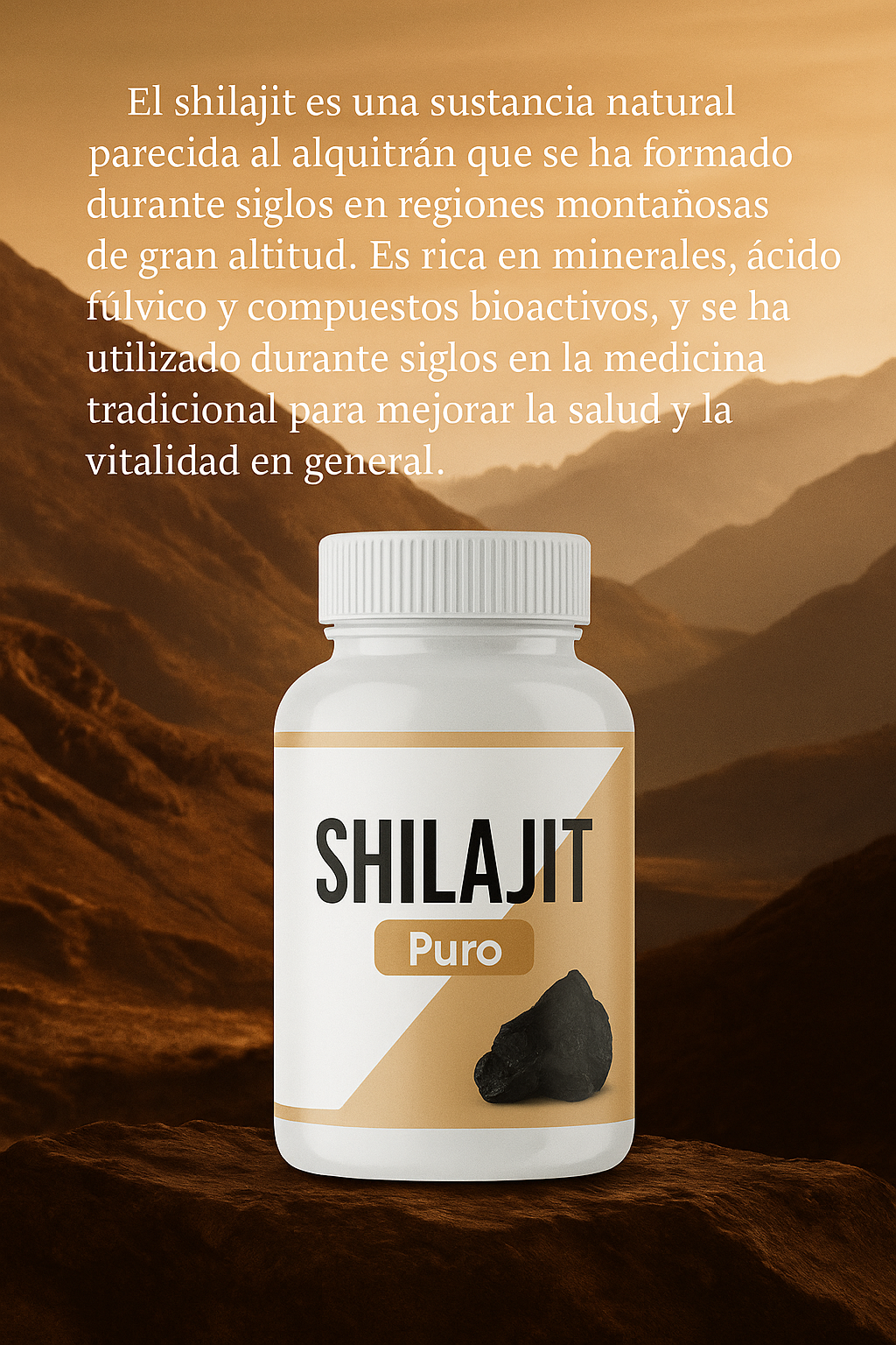 Energía Diaria, Potencia Física y Bienestar Total | Shilajit Máxima Pureza – 500 mg 120 capsulas
